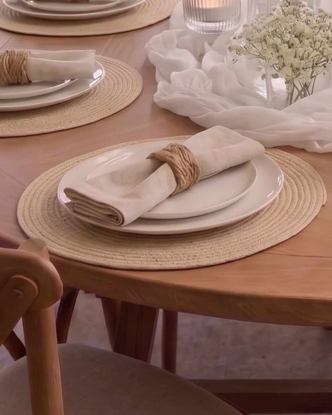 Tisch- & Platzset „Josef“ 4 Stück rund zart creme (kaufen) –