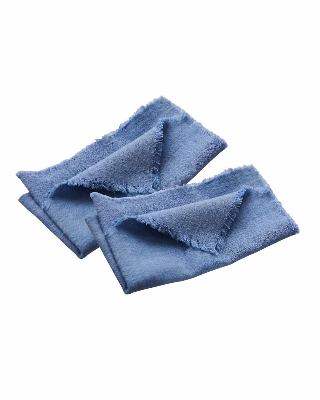 Stoffserviette mit Fransen  „blau“  (mieten)