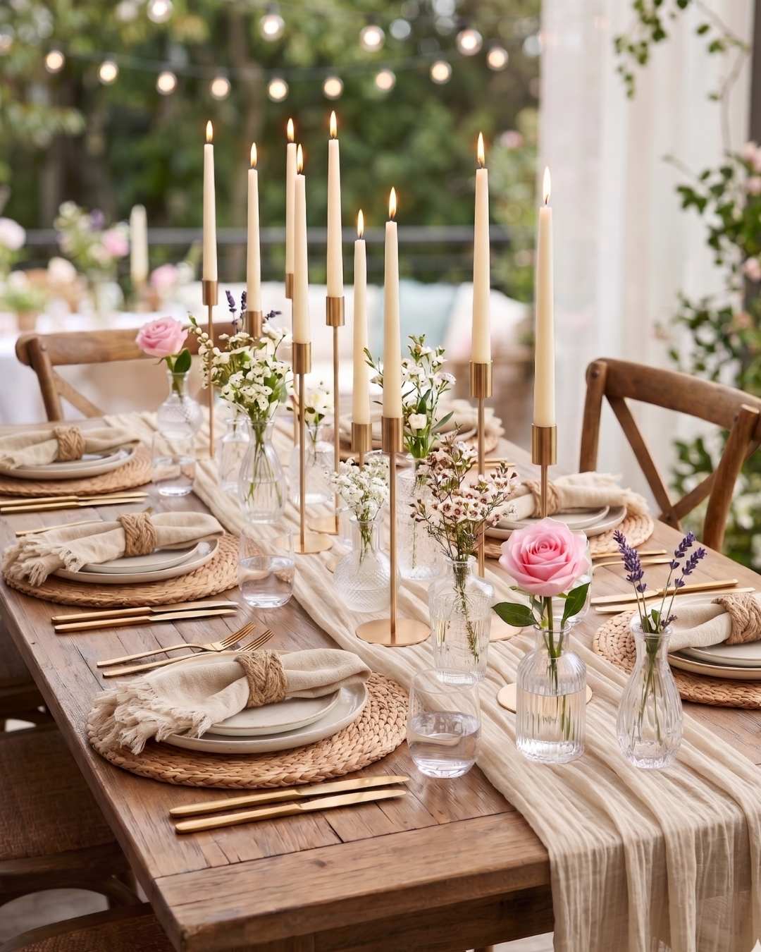Tischdeko komplett mieten, Boho mieten für Hochzeit, Kommunion, Taufe und Co.