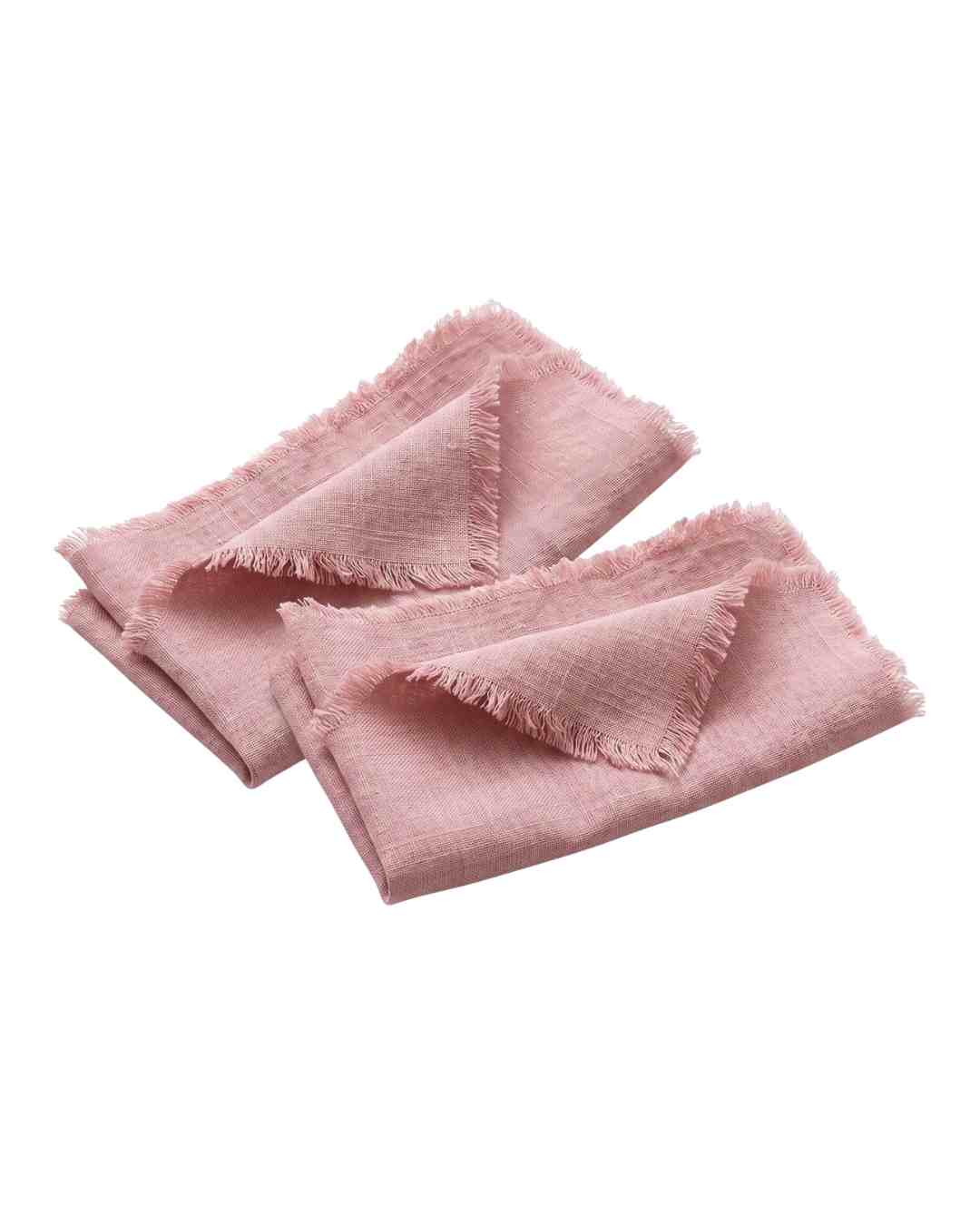 Stoffserviette mit Fransen  „rosa“  (mieten)