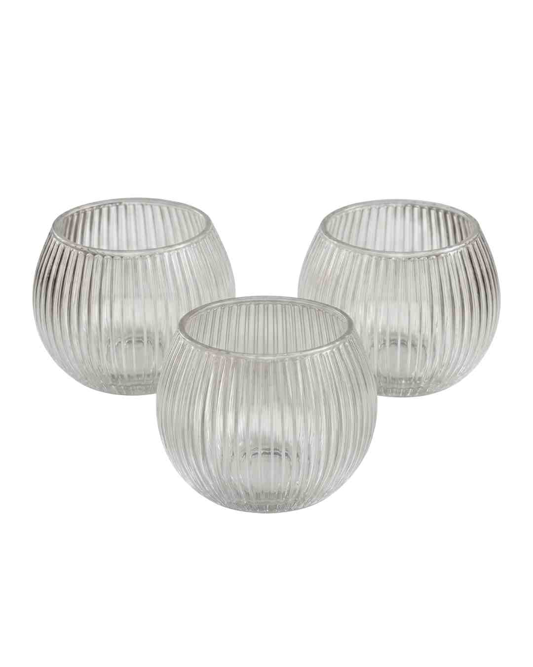 Teelichthalter rund 3er Set glasklar (mieten)