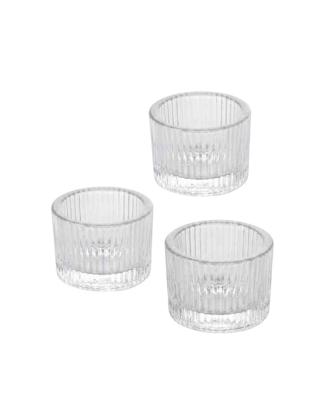 Teelichthalter 3er Set glasklar (mieten)