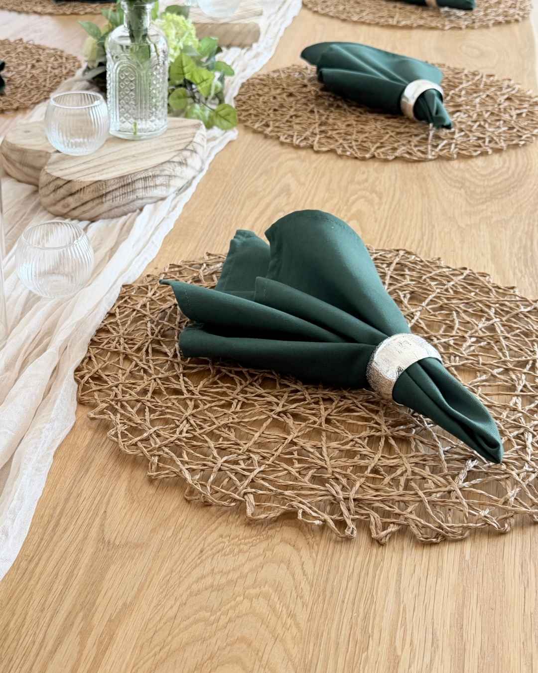 Tischdekoset Nature green Dream grün mieten für Feste Hochzeiten Firmenveranstaltungen