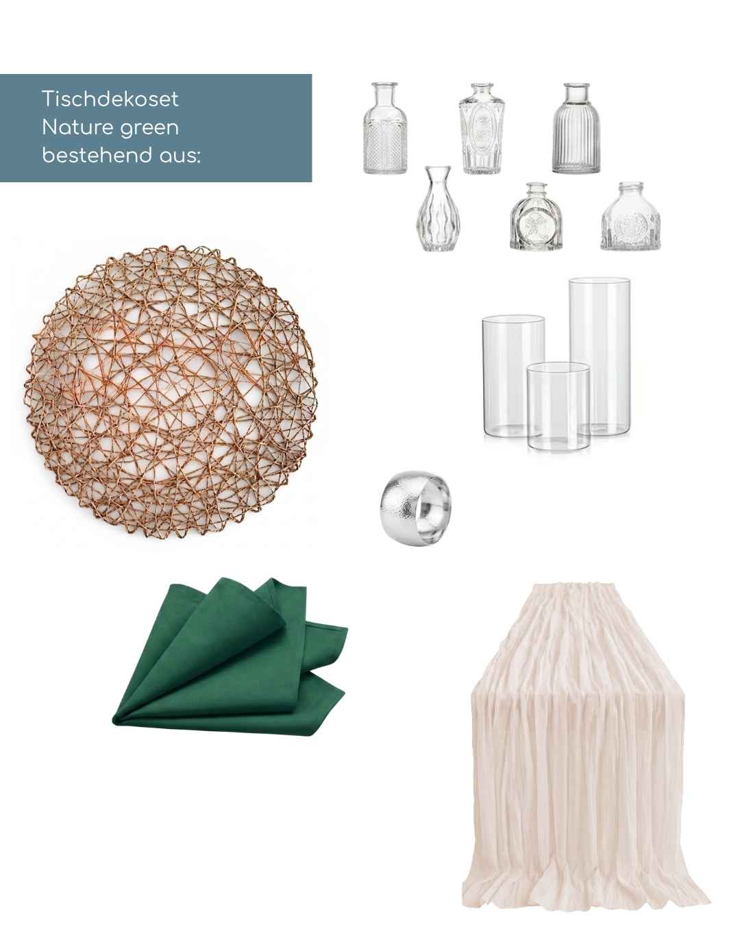 Tischdekoset Nature green Dream grün
