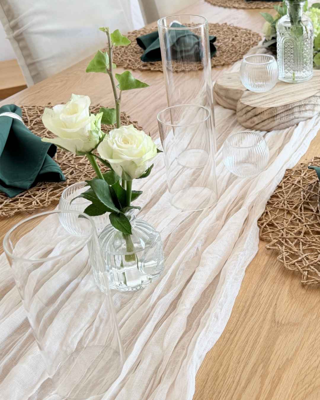 Tischdekoset Nature green Dream grün Tischläufer in grün für Veranstaltung