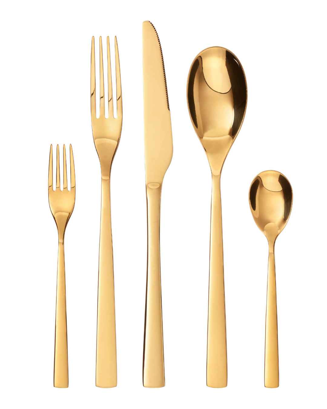 Besteckset gold 6 Personen Gabel Messer und Löffel aus Edelstahl