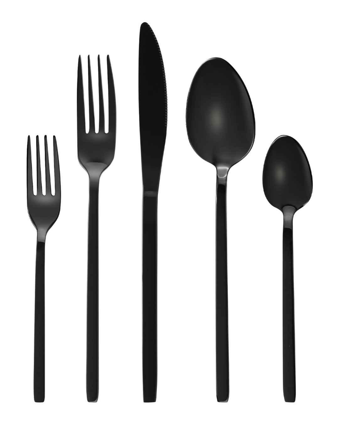 Vollständiges Besteckset schwarz für 6 Personen